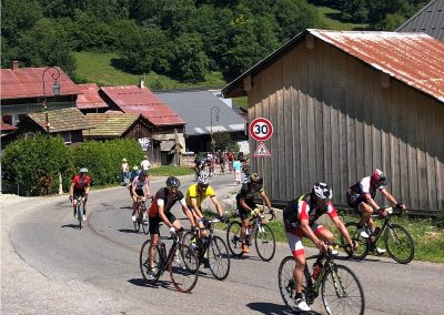 Cyclists on a mountain road