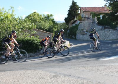 Cyclists in Provence countryside