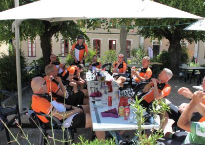 Cyclists in Provence countryside