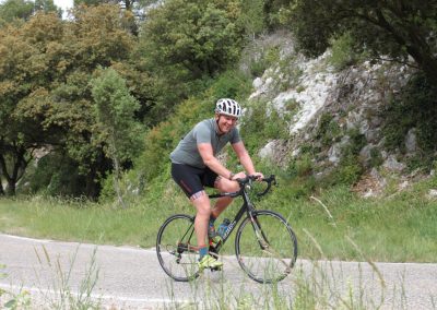 Cyclists in Provence countryside