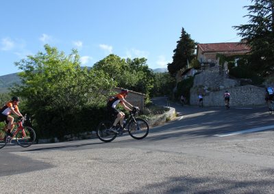 Cyclists in Provence countryside