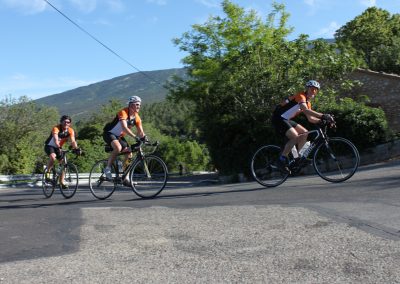 Cyclists in Provence countryside