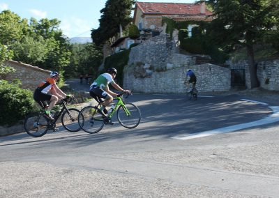 Cyclists in Provence countryside