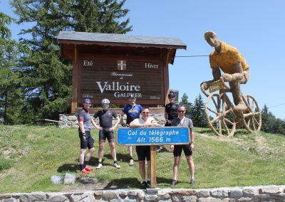 Cyclists riding on a mountain road