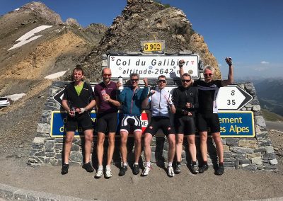 Cyclists riding on a mountain road